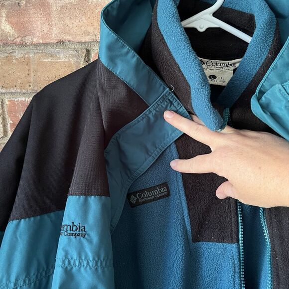 Vintage Columbia Bugaboo Jacket Women L Blue Black Colorblock 90s 2-In-1 - Picture 12 of 16